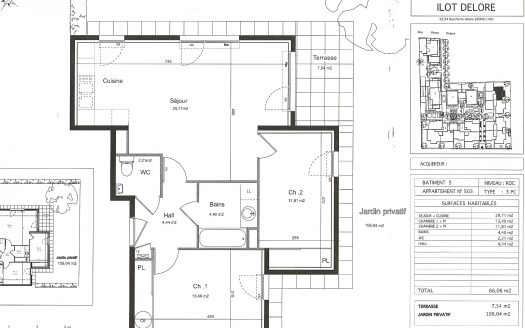 69008 LYON PETITE GUILLE  TRAM T6 APPARTEMENT T3 REZ DE JARDIN + GARAGE